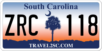 SC license plate ZRC118