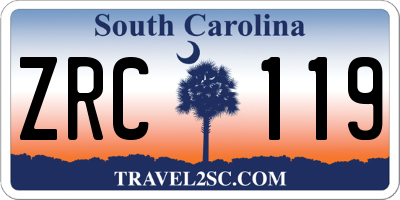 SC license plate ZRC119