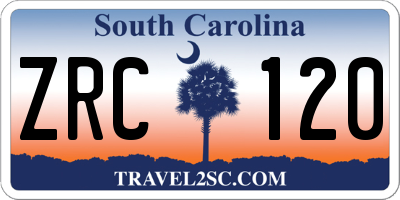 SC license plate ZRC120