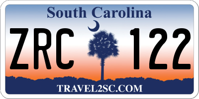 SC license plate ZRC122