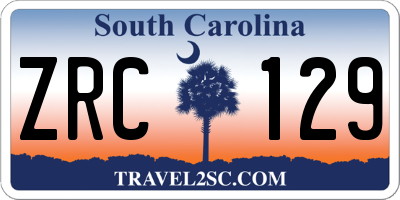 SC license plate ZRC129