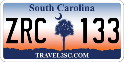 SC license plate ZRC133