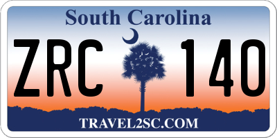 SC license plate ZRC140