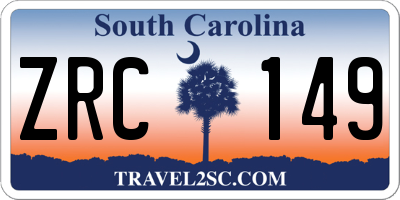 SC license plate ZRC149