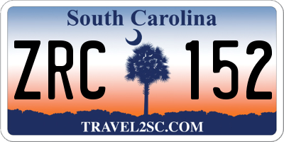 SC license plate ZRC152