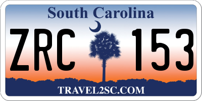 SC license plate ZRC153