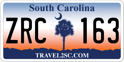 SC license plate ZRC163