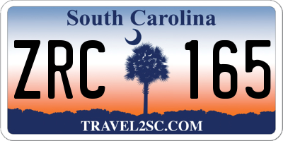 SC license plate ZRC165