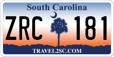 SC license plate ZRC181