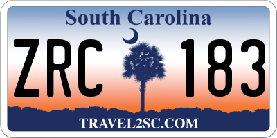 SC license plate ZRC183