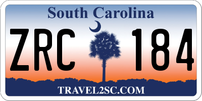 SC license plate ZRC184
