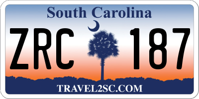 SC license plate ZRC187