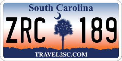 SC license plate ZRC189