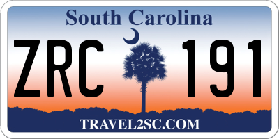 SC license plate ZRC191