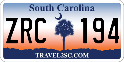 SC license plate ZRC194