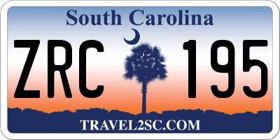 SC license plate ZRC195