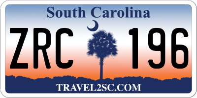 SC license plate ZRC196