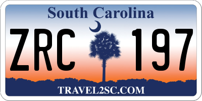SC license plate ZRC197