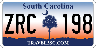 SC license plate ZRC198