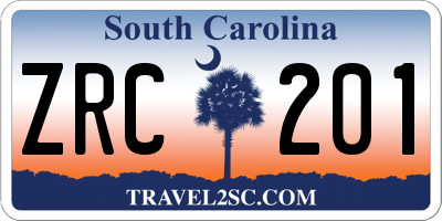 SC license plate ZRC201