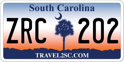 SC license plate ZRC202