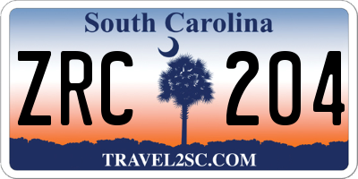 SC license plate ZRC204