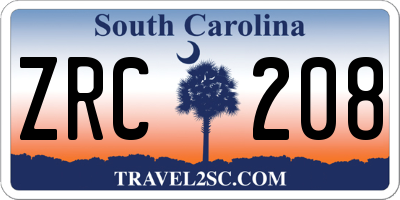 SC license plate ZRC208