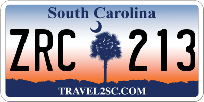 SC license plate ZRC213
