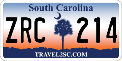 SC license plate ZRC214