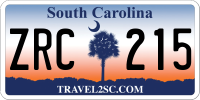 SC license plate ZRC215