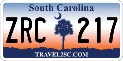 SC license plate ZRC217