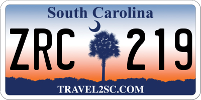 SC license plate ZRC219