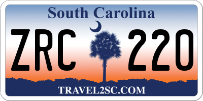 SC license plate ZRC220