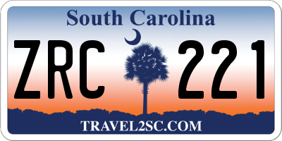SC license plate ZRC221