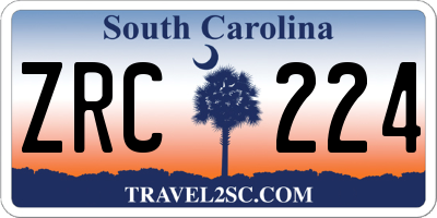 SC license plate ZRC224