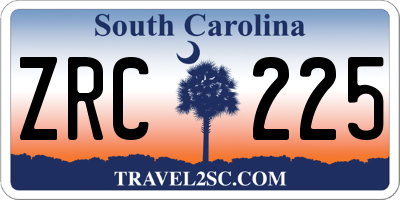 SC license plate ZRC225