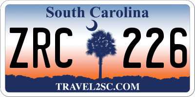 SC license plate ZRC226