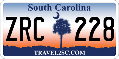 SC license plate ZRC228