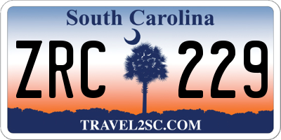SC license plate ZRC229