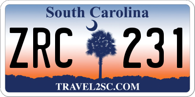 SC license plate ZRC231