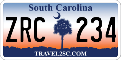 SC license plate ZRC234