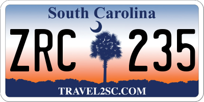 SC license plate ZRC235