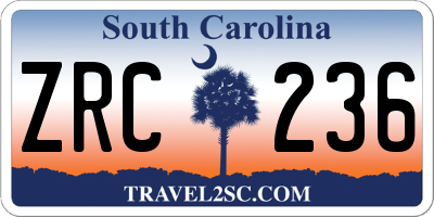 SC license plate ZRC236