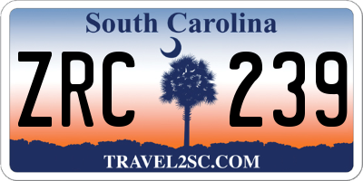 SC license plate ZRC239