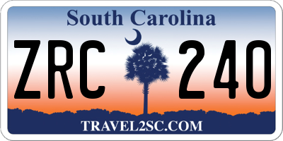 SC license plate ZRC240