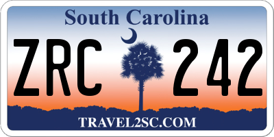 SC license plate ZRC242