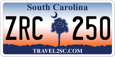 SC license plate ZRC250
