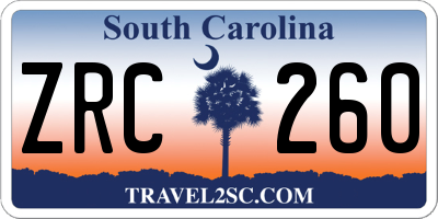 SC license plate ZRC260