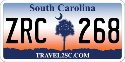 SC license plate ZRC268