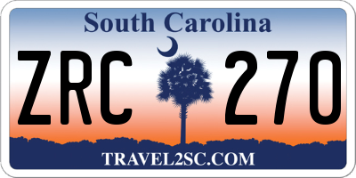 SC license plate ZRC270